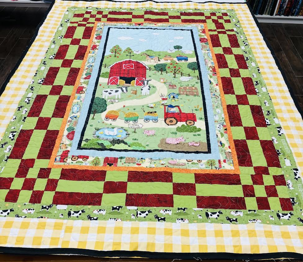 Finished Panel Up Farm Quilt