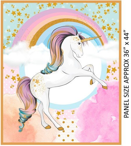 Rainbow Unicorns Panel (Small Cut)