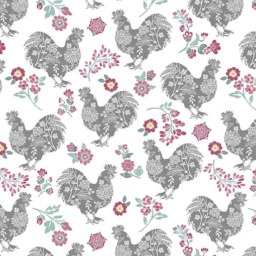 Chalk Barn 16321-14 charcoal/ rose