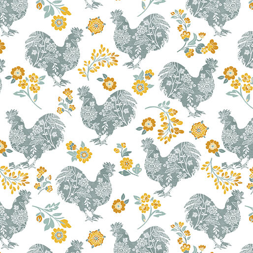 Chalk Barn 16321-84 Teal/ Yellow