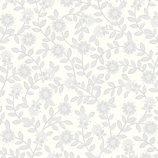 Field Floral Wide Backing 16389W-09 White/grey