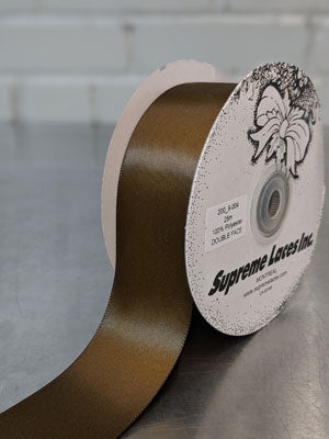 200 9-004 1.5" Double Face Ribbon Brown