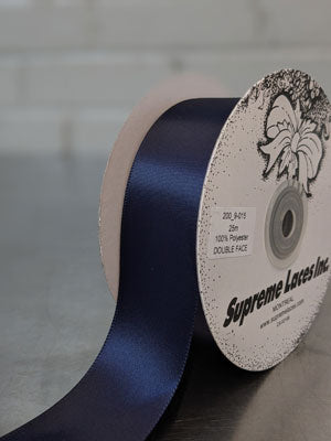 200 9-015 Navy 1.5" Double Faced Ribbon