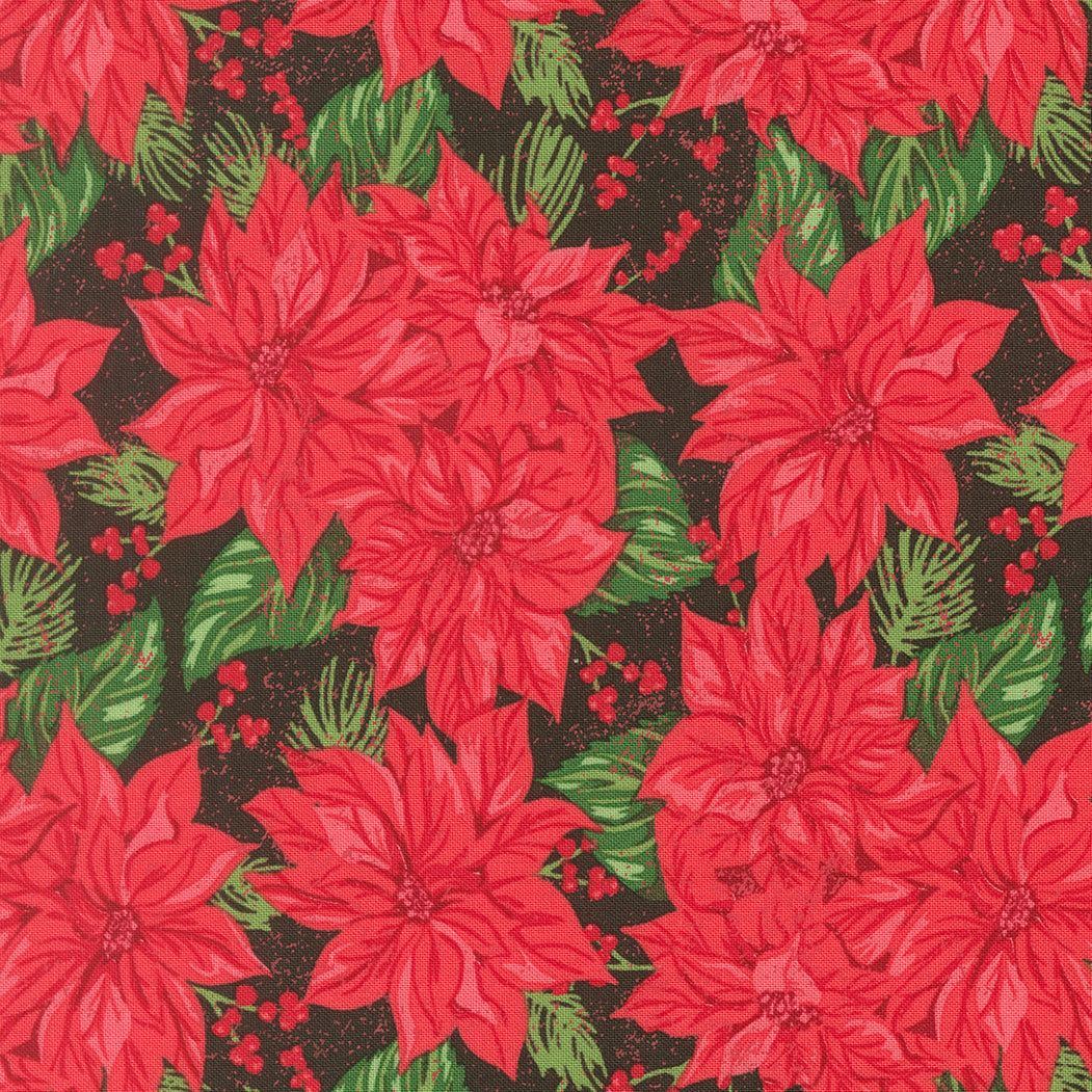 Holiday Cheer Panel 520971 30 Midnight Poinsettia