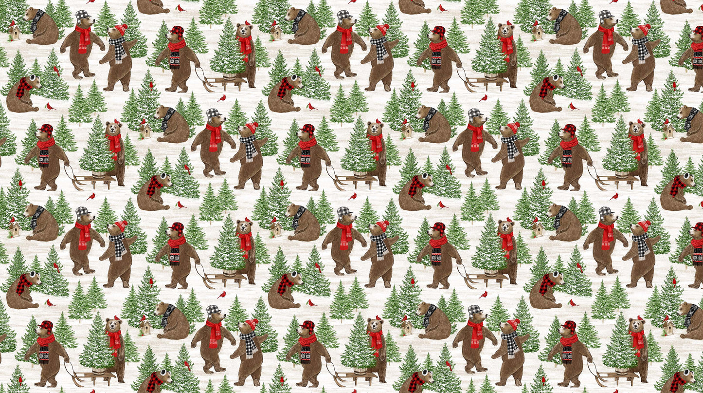 1 Meter Cut Beary Merry Christmas 27057-10