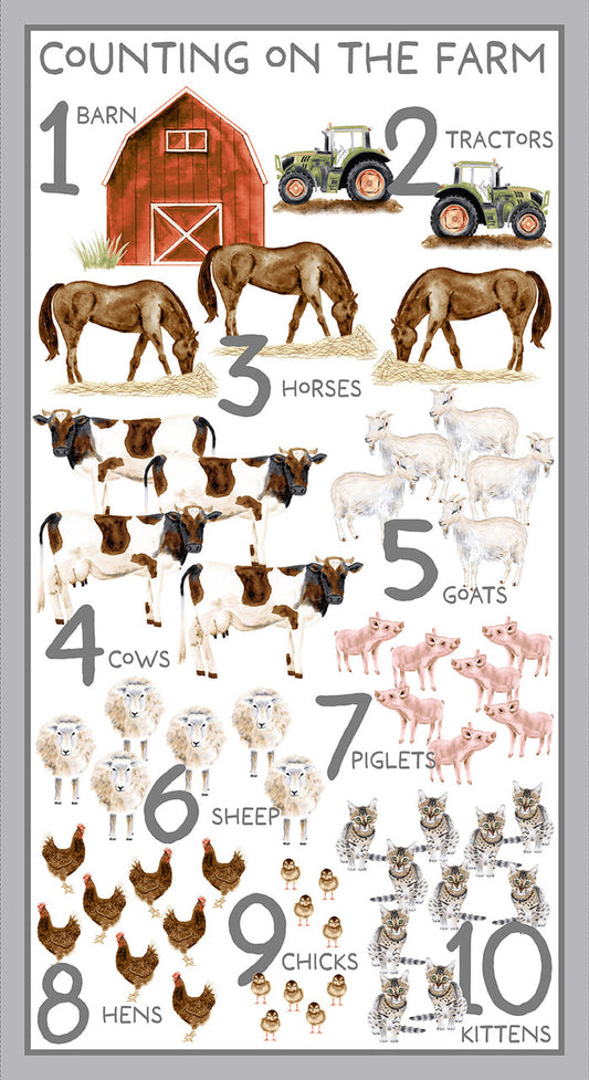 Little Seedlings Panel Counting on the Farm 4388P 01