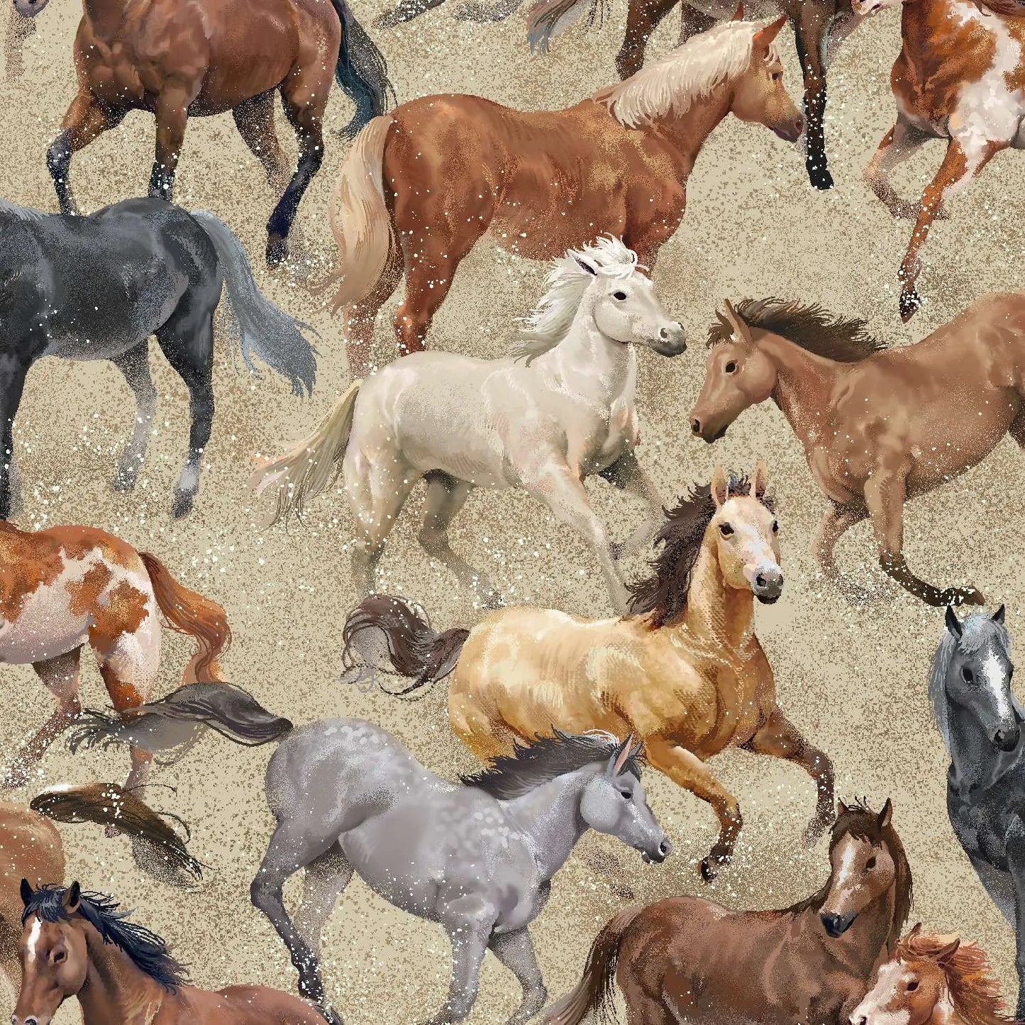 Round Up Horses OA597921 Beige