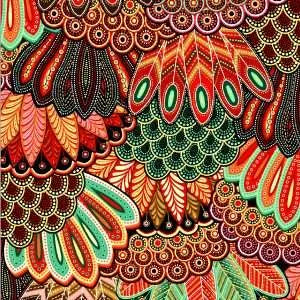 Sahul Land Feathers Teal OA596983