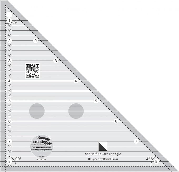 45 Degree Half Square Triangle Ruler