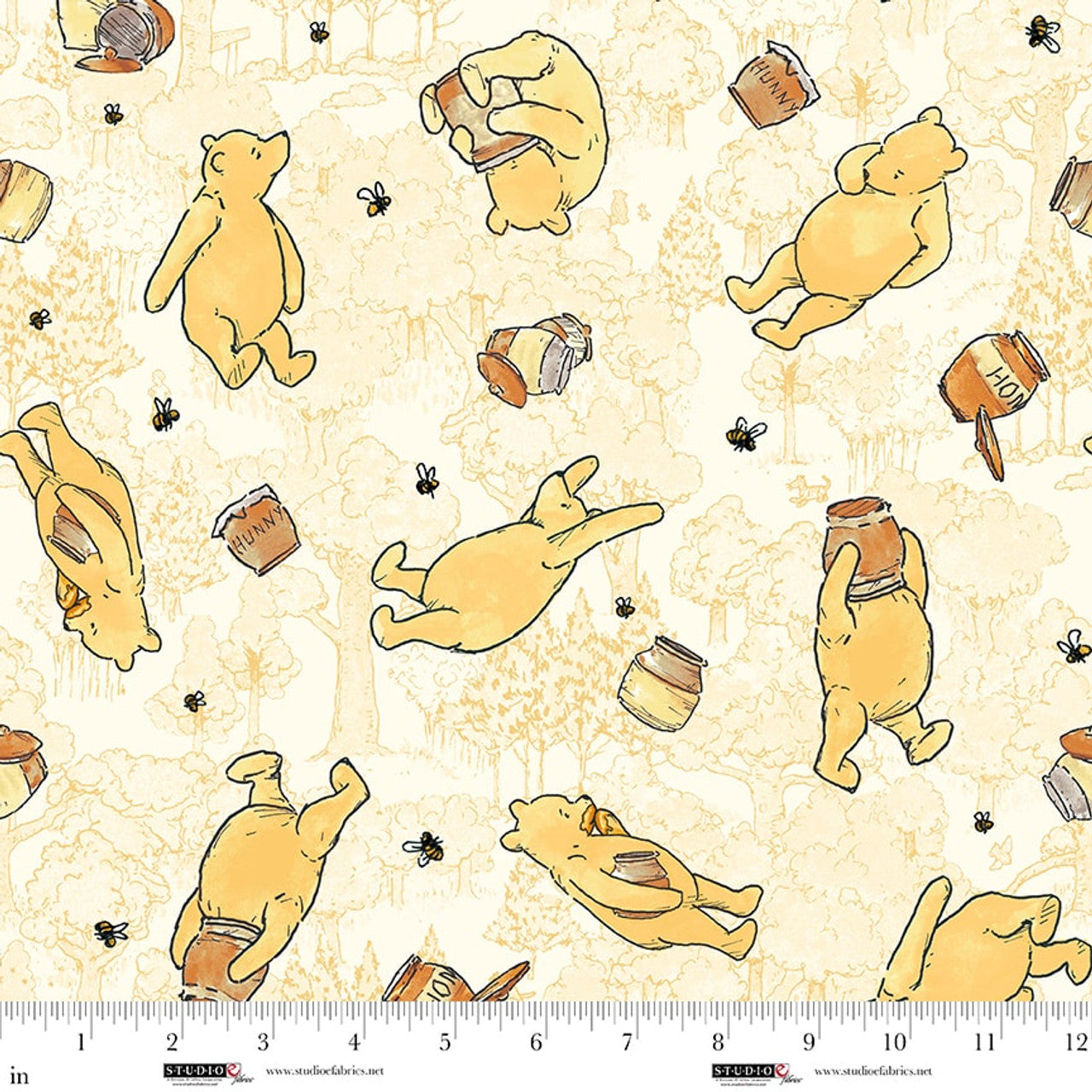 Classic Winnie the Pooh Minky E8766MK 44 Yellow