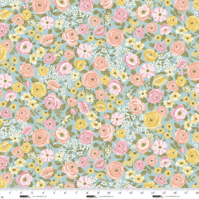 Layla 9010 17 Serene Blue Multi Floral