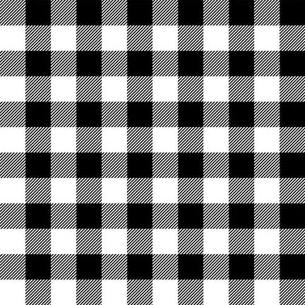 1 Meter Cut Timber Gnomies White/ Black Plaid 9270-9