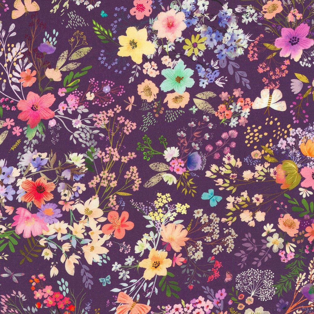 1 Meter Cut Unicorn Meadow 22418-24 Plum