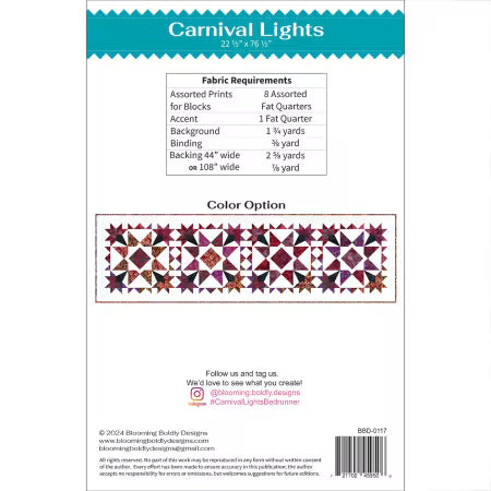 Carnival Lights Bedrunner Pattern