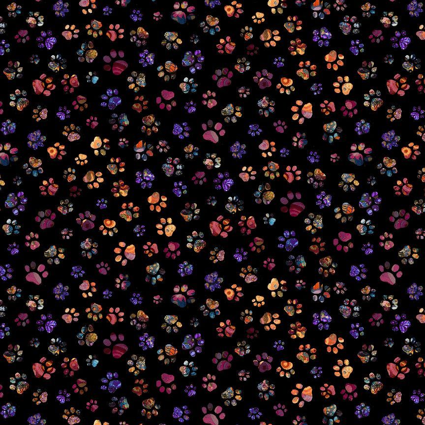 Calico Cat Floral Paw Prints CD4115