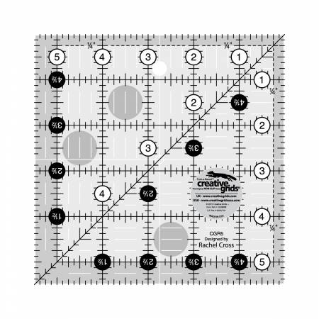 Creative Grid Non Slip Ruler 5.5" x 5.5"