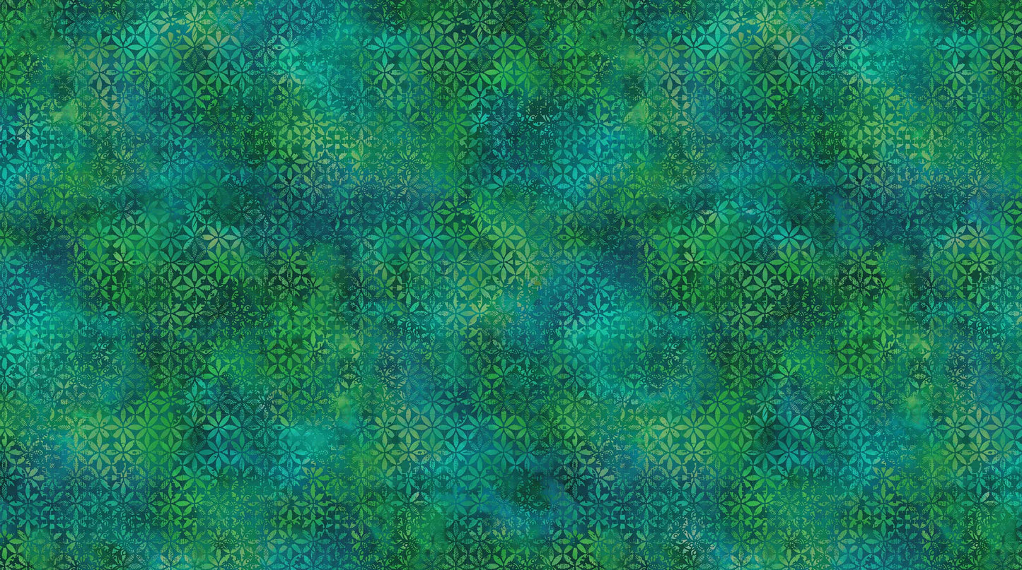 1 Meter Cut Boho Blooms DP27784-76 Petal Grid Green