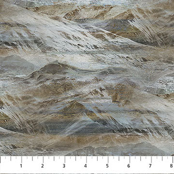 1 Meter Cut Running Free DP28590 44 DK Blue Multi Mountains