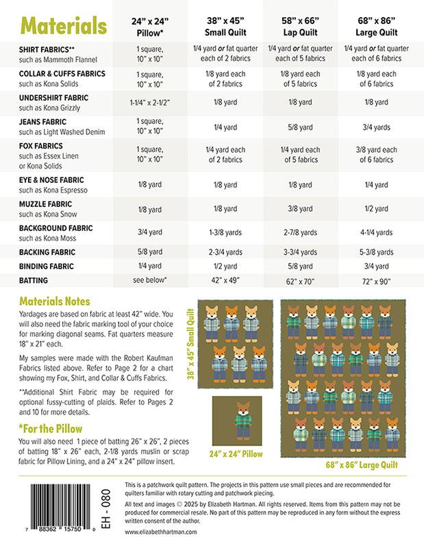 Foxes in Flannel Quilt Pattern