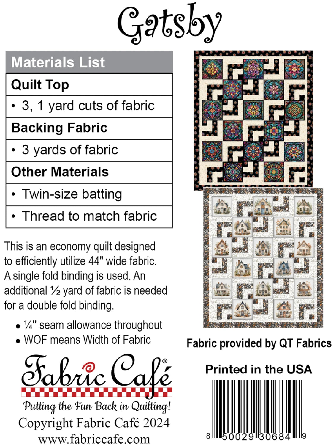 Fabric Cafe Gatsby Pattern