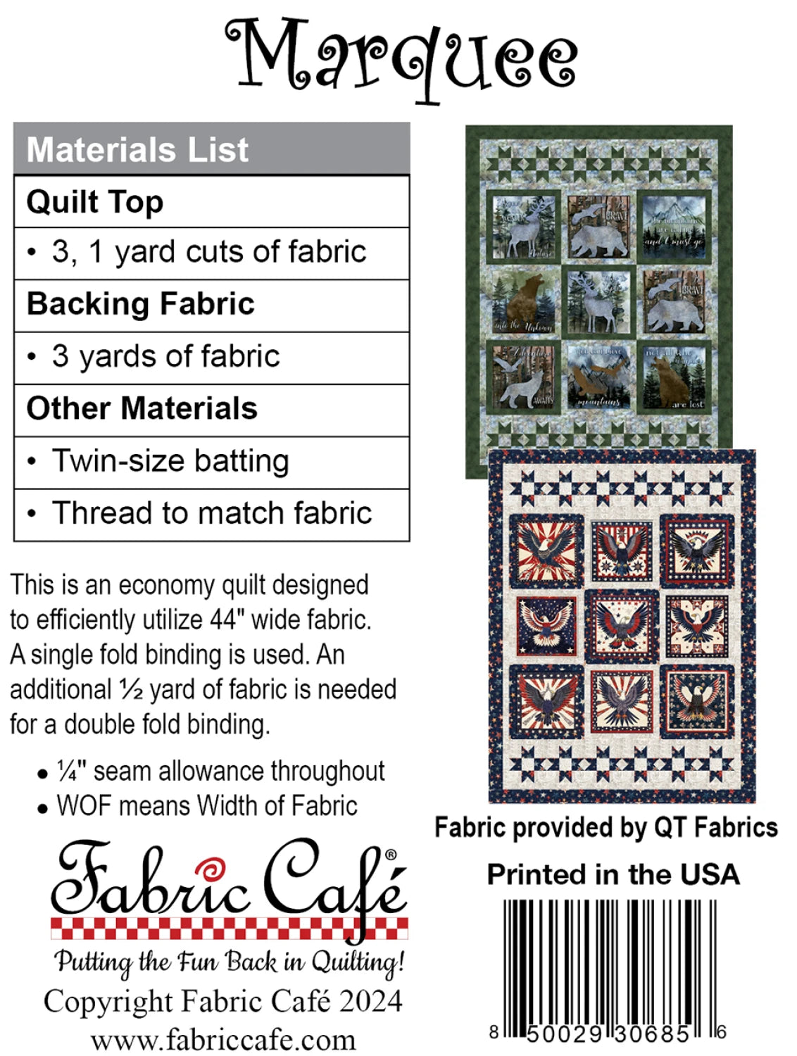 Fabric Cafe Marquee Pattern