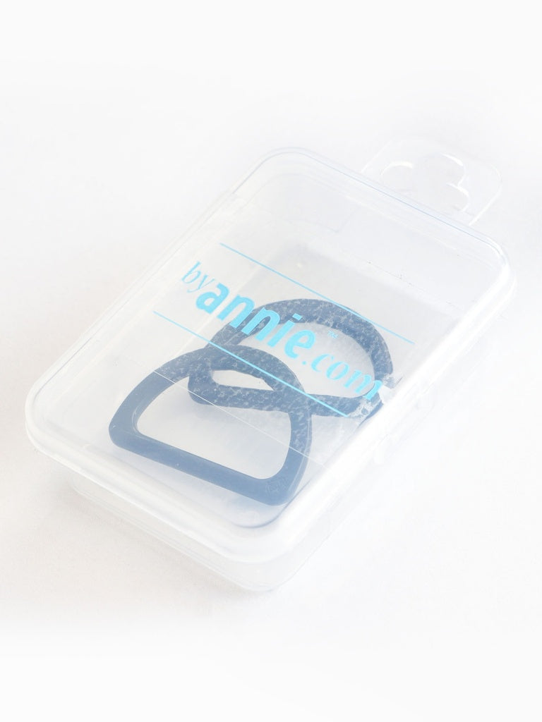 Two 1" Flat D-Ring Black Metal