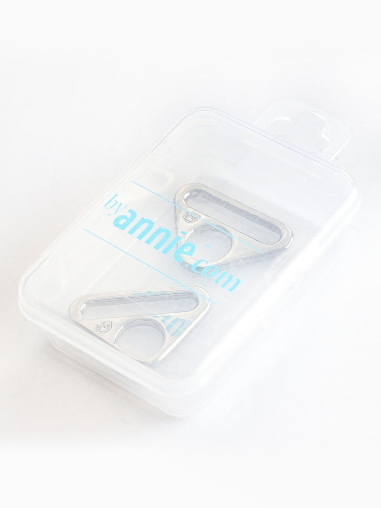 Two 1" Flat Triangle Rings Nickel