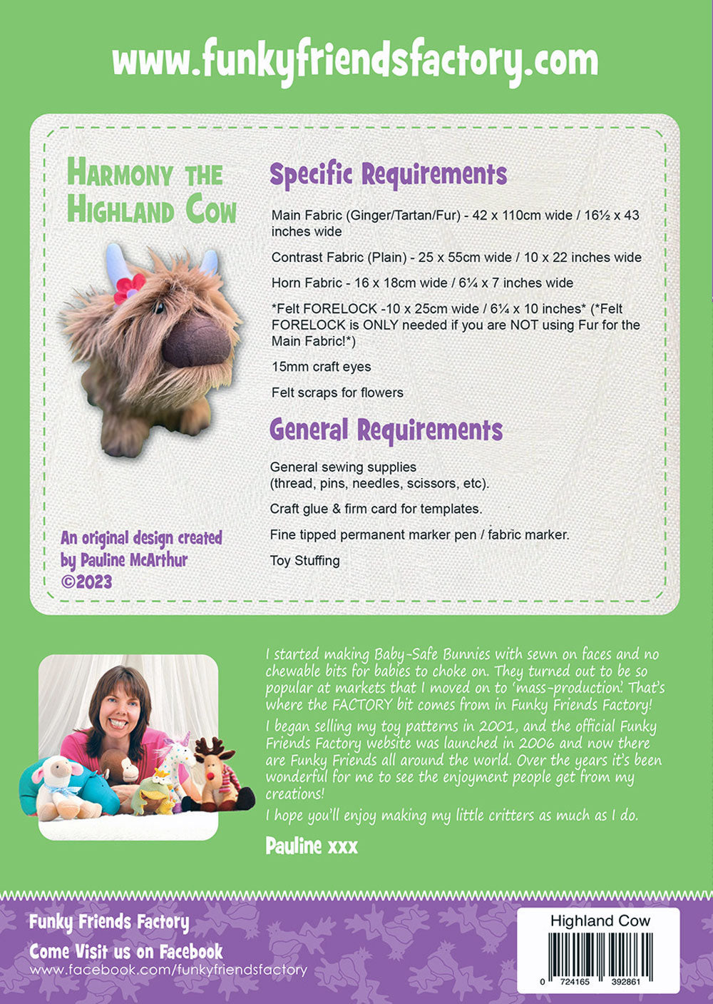 Harmony the Highland Cow Pattern