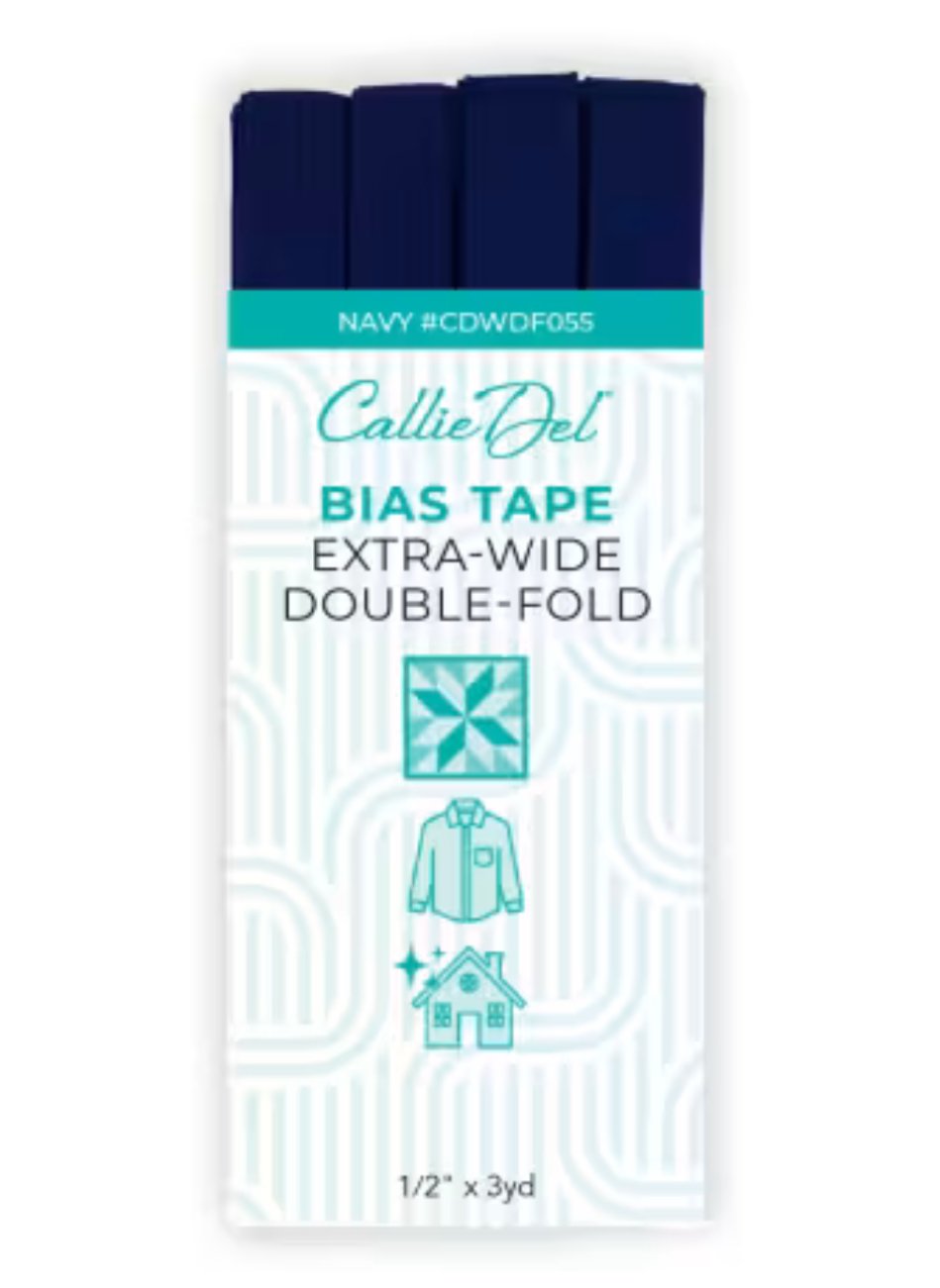 Callie Del Extra Wide Double Face Bias Tape Navy