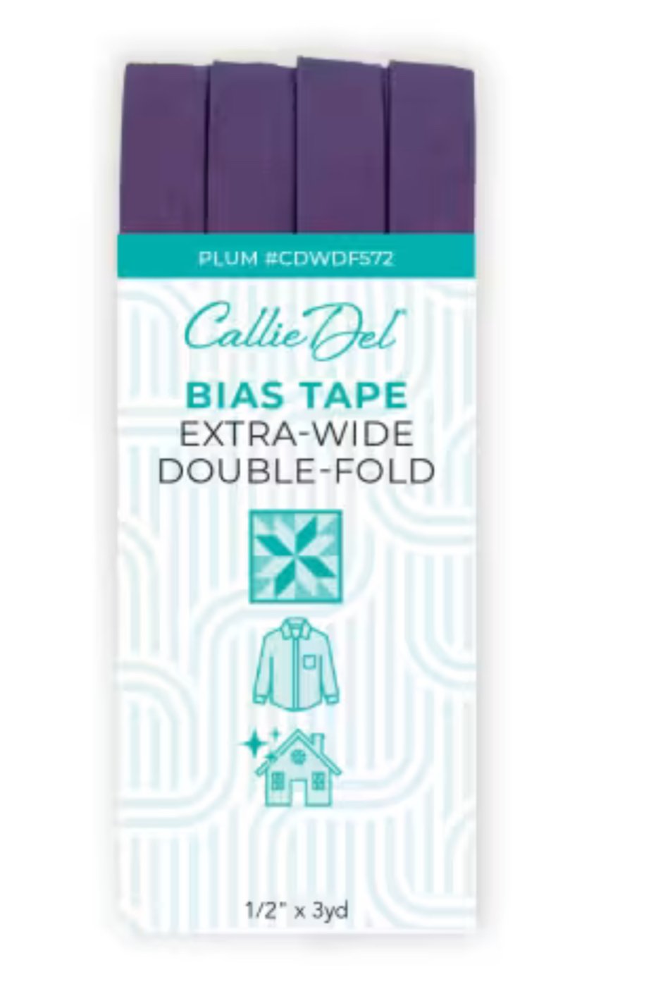 Callie Del Extra Wide Double Face Bias Tape Plum