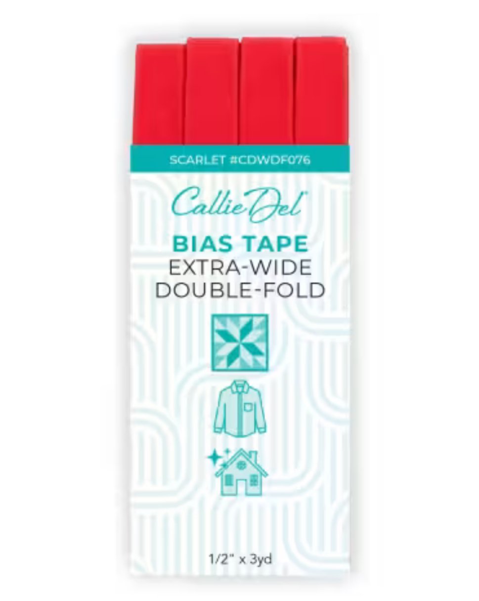 Callie Del Extra Wide Double Face Bias Tape Scarlet