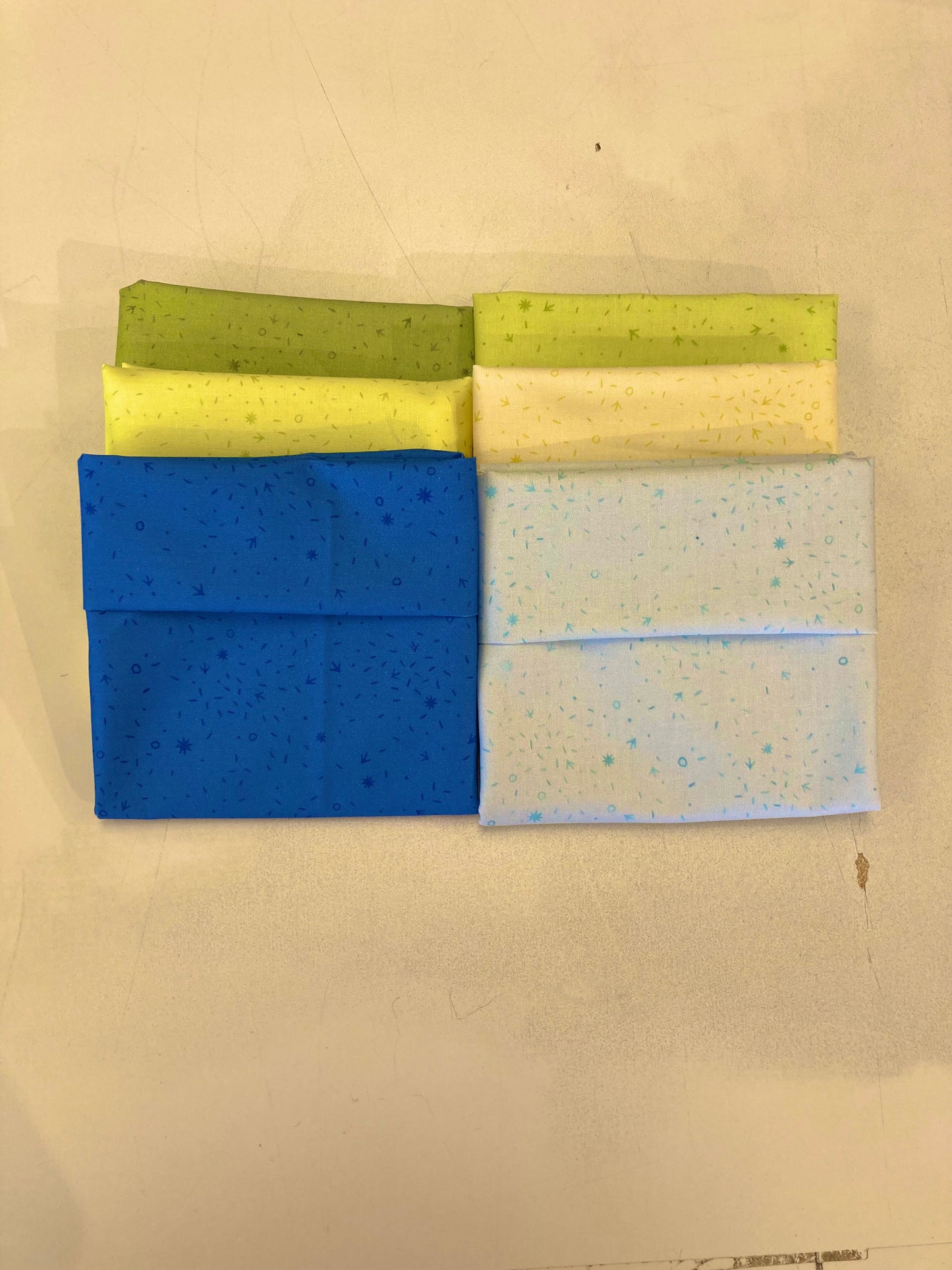 Chicken Scratch Fat Quarter Bundle Blue and Green