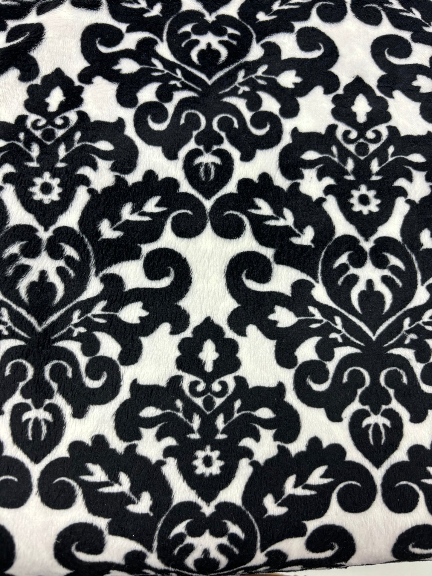 Black and White Damask Minky
