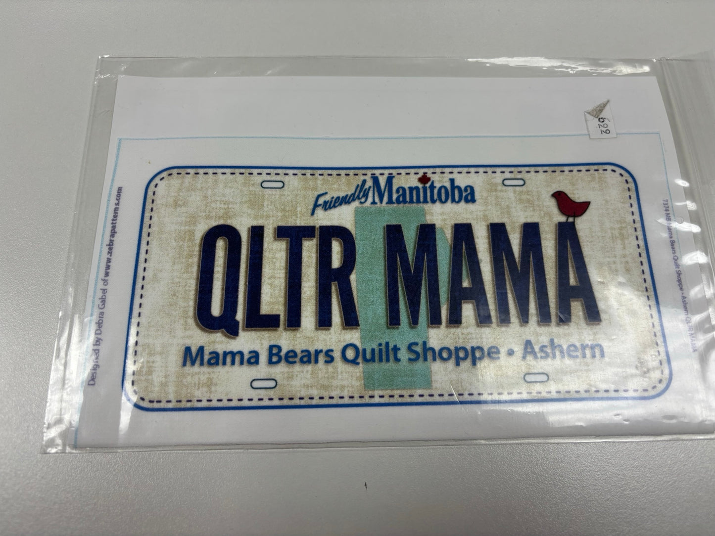 Quilter Mama Fabric License Plate