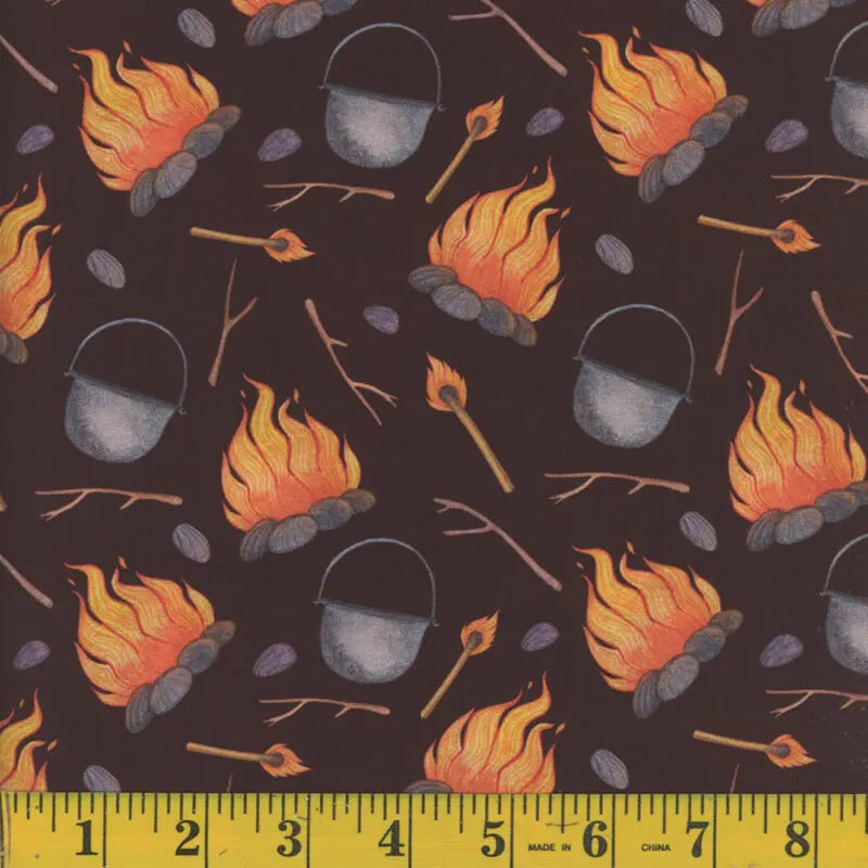 Camping Outdoors Campfire Black