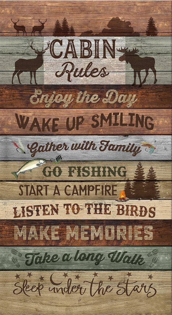 Cabin Rules Panel CD3475