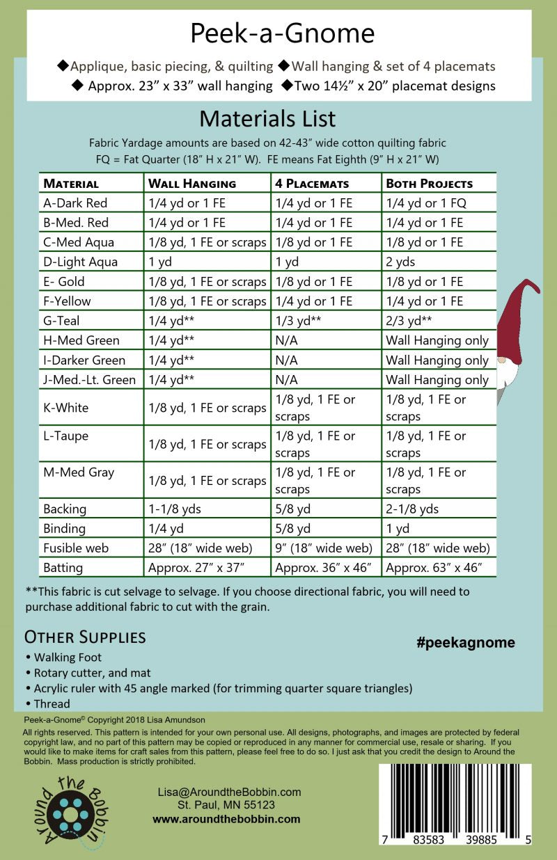 Peek a Gnome Pattern