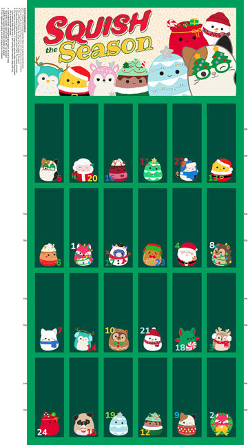 Squish the Season Advent Calender Panel SQ1046 76 Forest Green