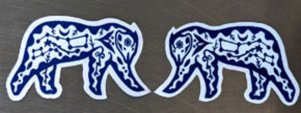 Iron On Bear Patch Blue/White