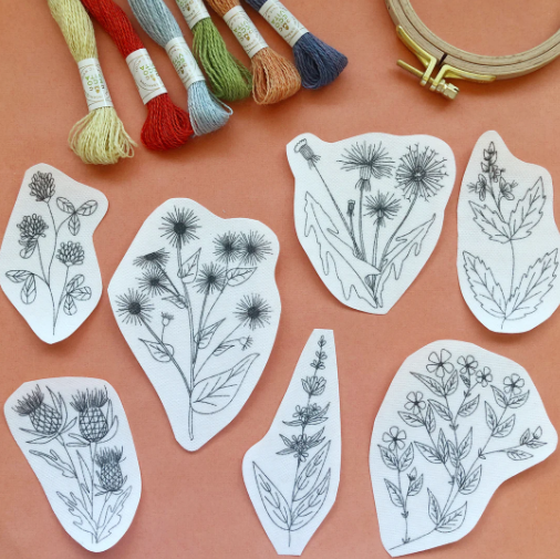 M Creative J Peel and Stick Embroidery Patterns Floral