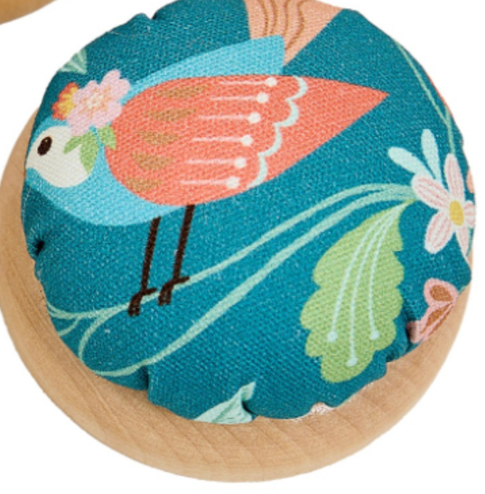 Wooden Base Pin Cushion Bird