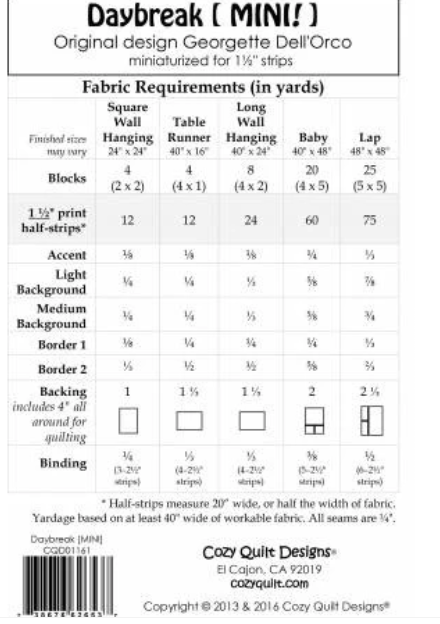 Daybreak Mini Pattern