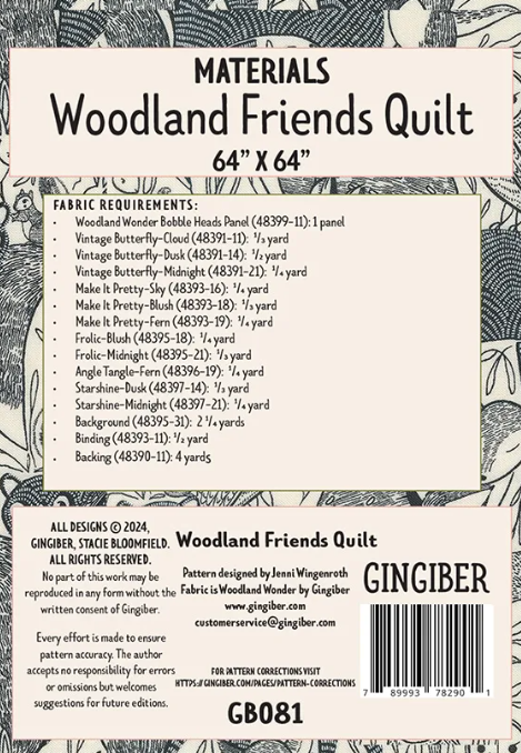 Woodland Friends Quilt Pattern