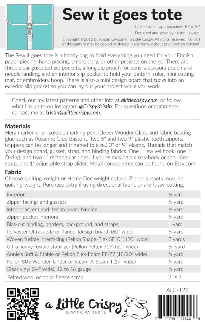 Sew It Goes Tote Pattern