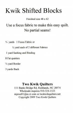 Kwik Shifted Blocks Quilt Pattern