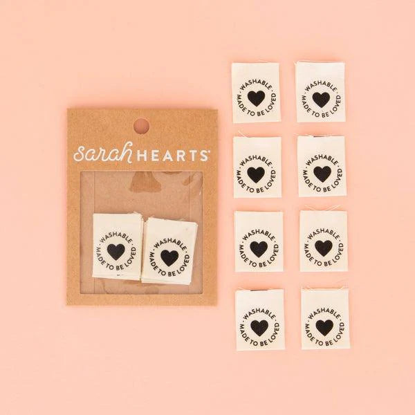 Sarah Hearts Label Washable Made to be loved