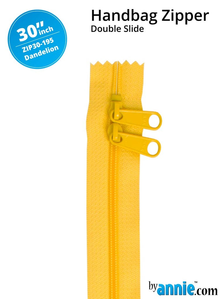 30" Double Slide Handbag Zipper Dandelion