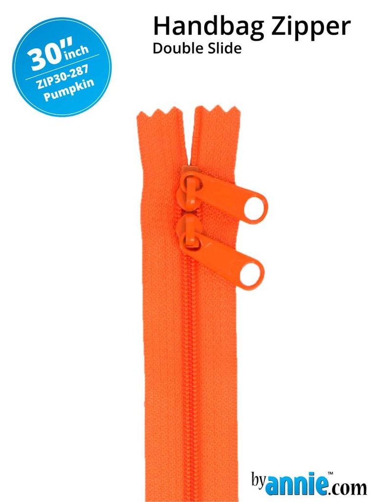30" Double Slide Handbag Zipper Pumpkin