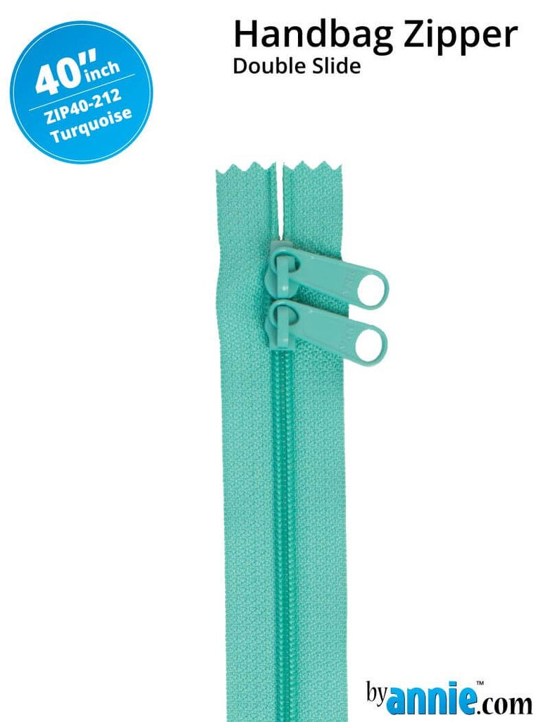 40" Double Slide Handbag Zipper Turquoise