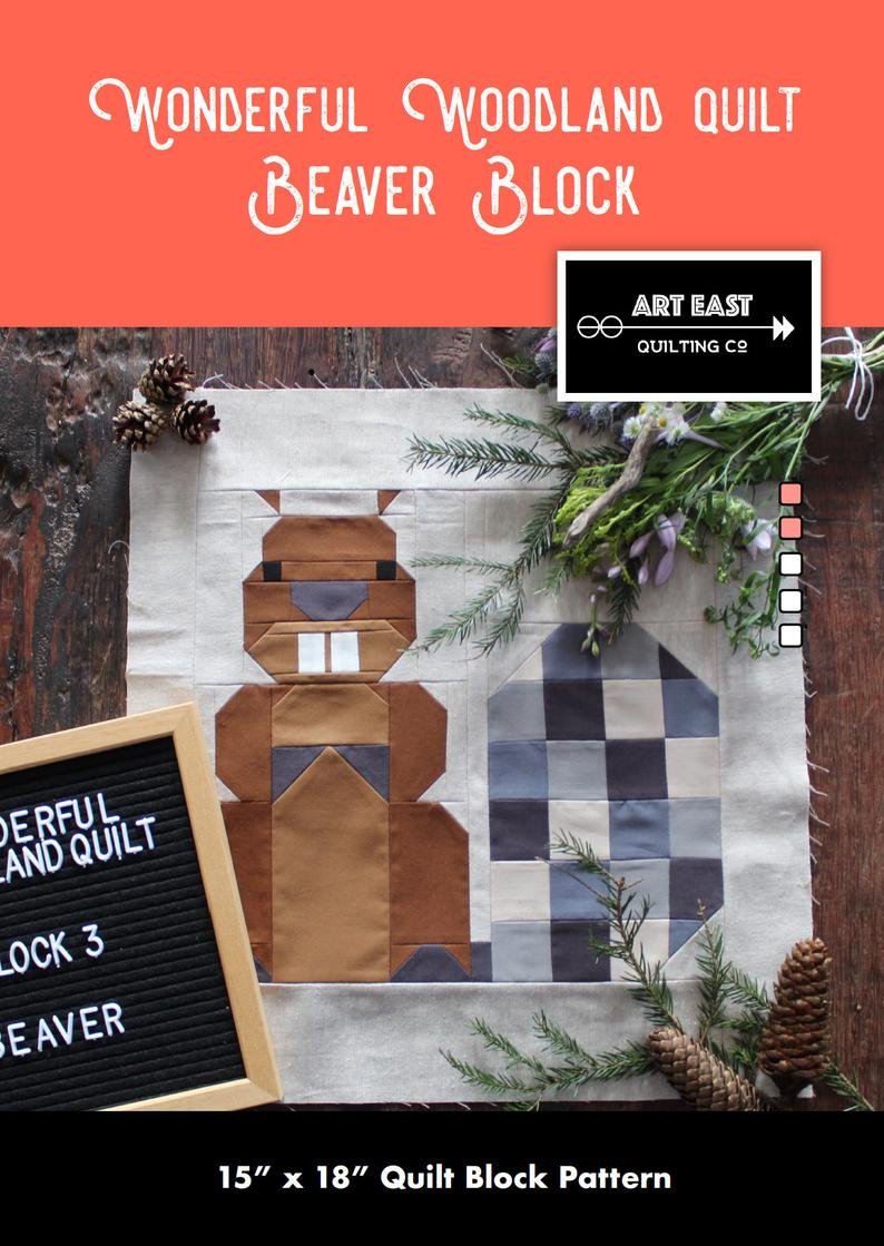 Wonderful Woodland Quilt Beaver Block